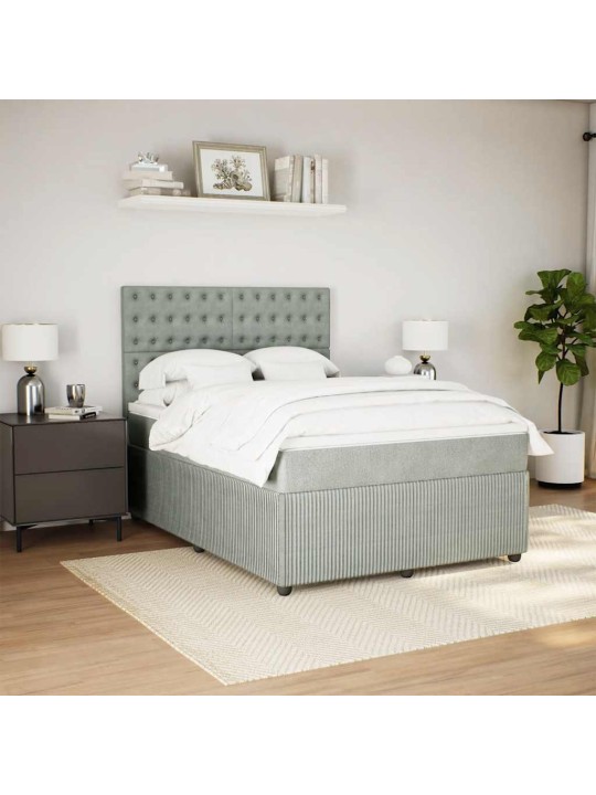 Box spring postel s matrací světle šedá 160x200 cm samet