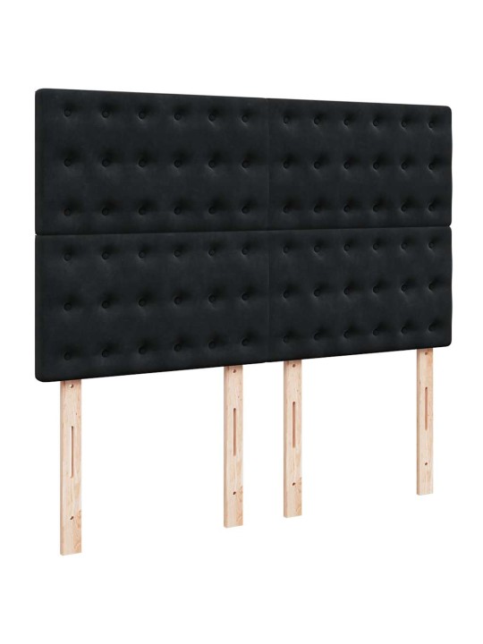 Box spring postel s matrací černá 160x200 cm samet