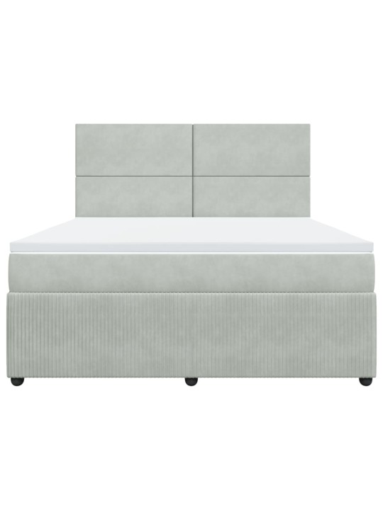Box spring postel s matrací světle šedá 180x200 cm samet