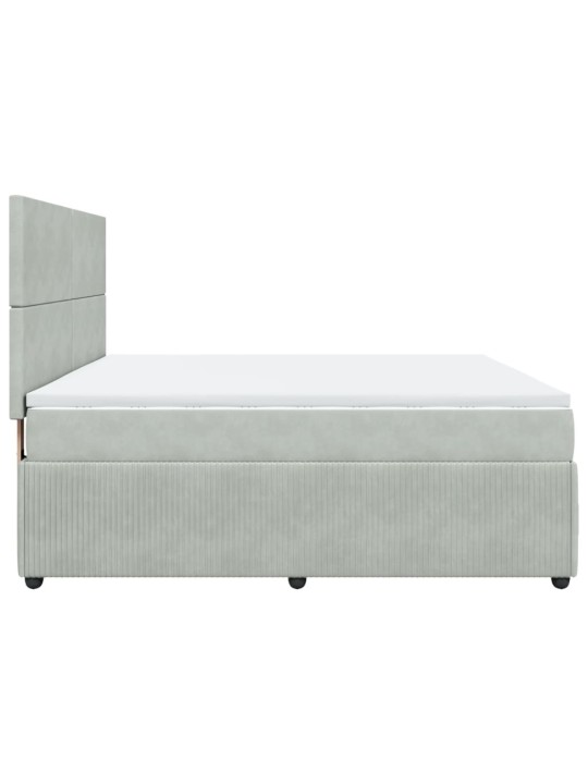 Box spring postel s matrací světle šedá 180x200 cm samet