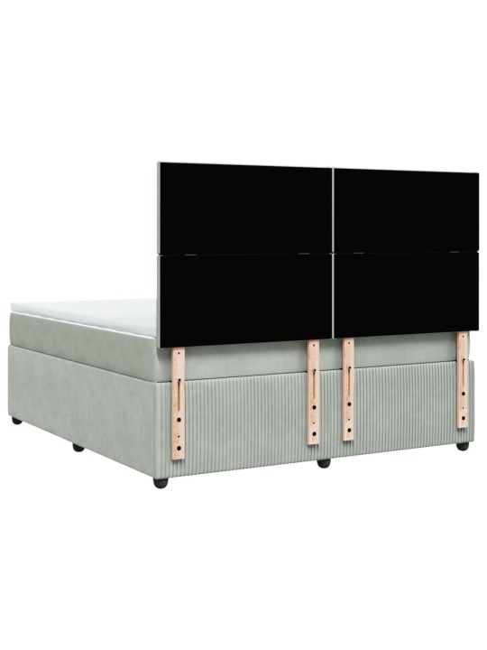Box spring postel s matrací světle šedá 180x200 cm samet