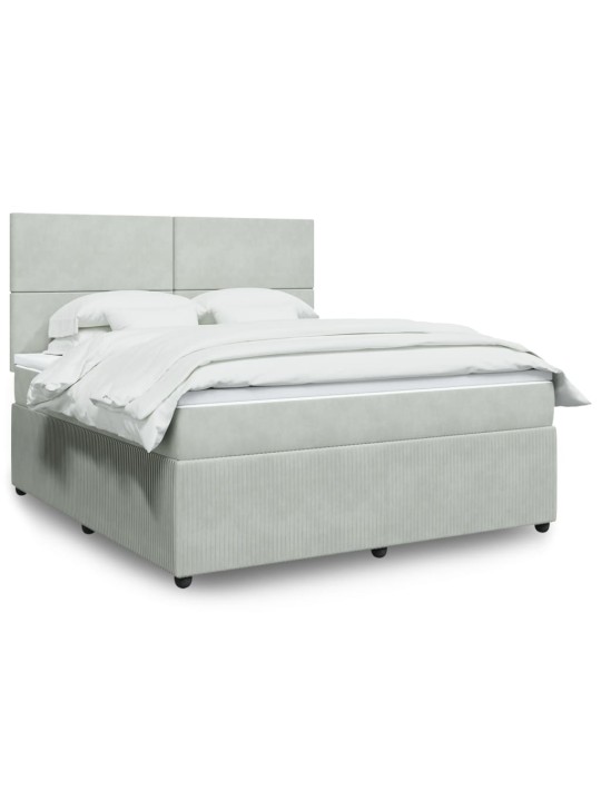 Box spring postel s matrací světle šedá 180x200 cm samet