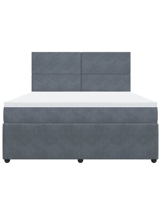 Box spring postel s matrací tmavě šedá 180x200 cm samet