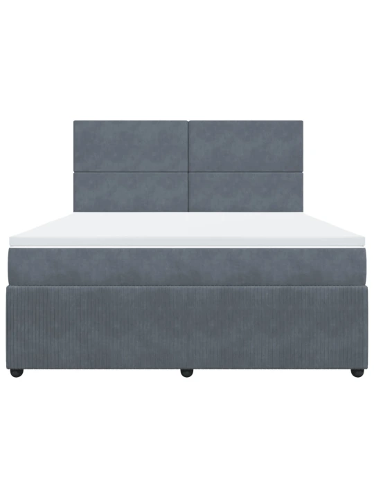 Box spring postel s matrací tmavě šedá 180x200 cm samet
