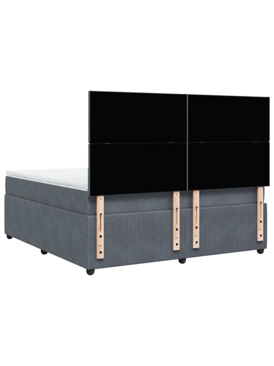 Box spring postel s matrací tmavě šedá 180x200 cm samet
