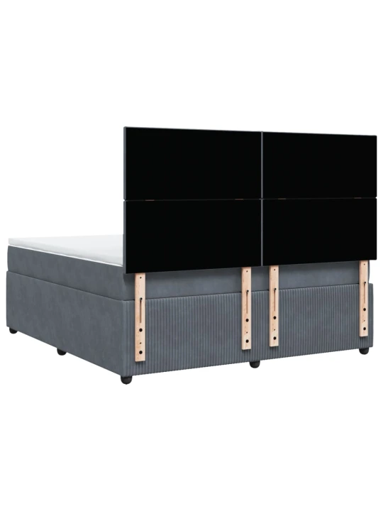 Box spring postel s matrací tmavě šedá 180x200 cm samet