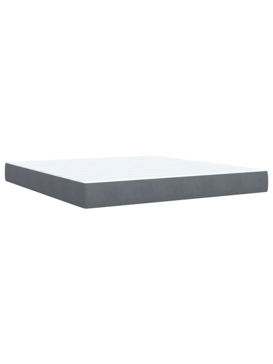 Box spring postel s matrací tmavě šedá 180x200 cm samet