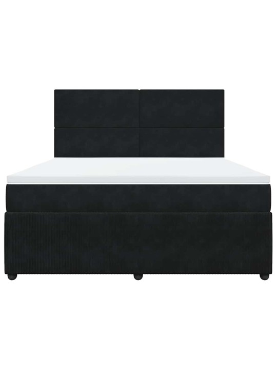 Box spring postel s matrací černá 180x200 cm samet