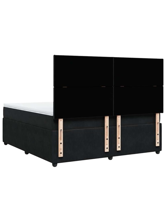 Box spring postel s matrací černá 180x200 cm samet