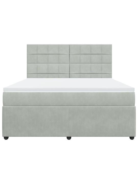 Box spring postel s matrací světle šedá 180x200 cm samet