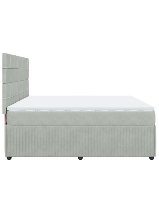Box spring postel s matrací světle šedá 180x200 cm samet