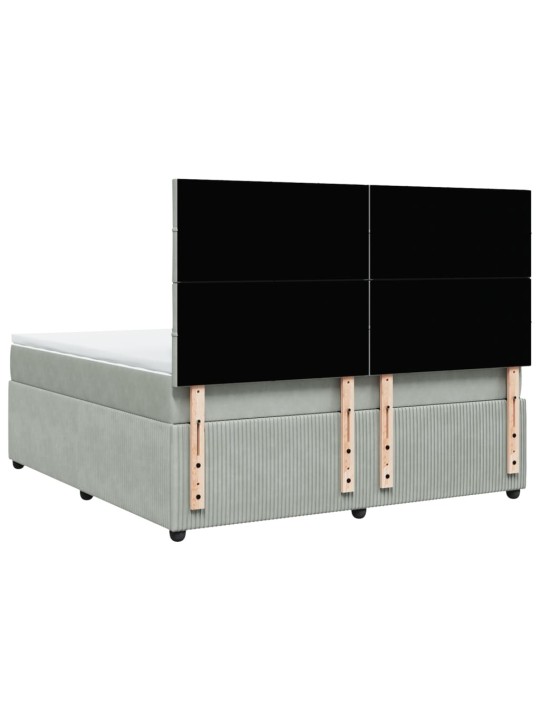 Box spring postel s matrací světle šedá 180x200 cm samet