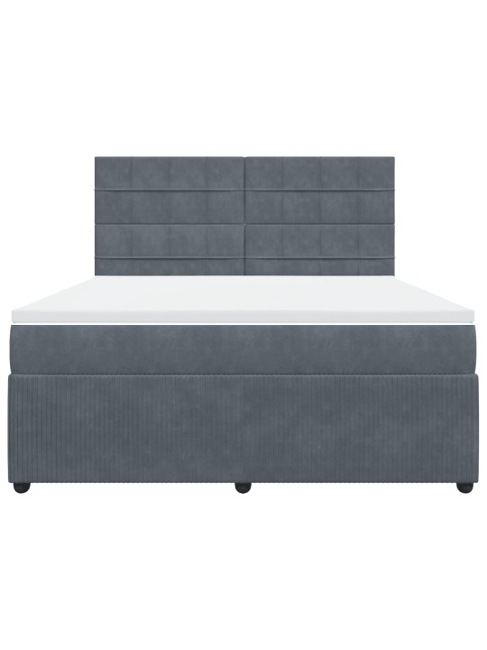 Box spring postel s matrací tmavě šedá 180x200 cm samet