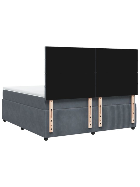 Box spring postel s matrací tmavě šedá 180x200 cm samet