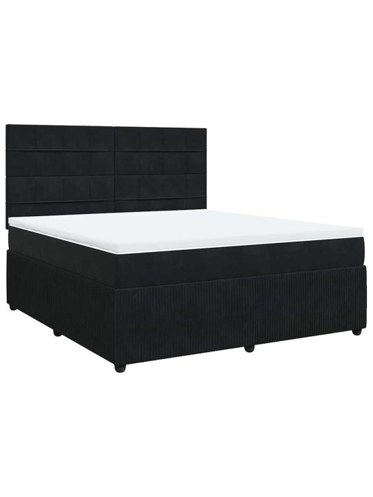 Box spring postel s matrací černá 180x200 cm samet