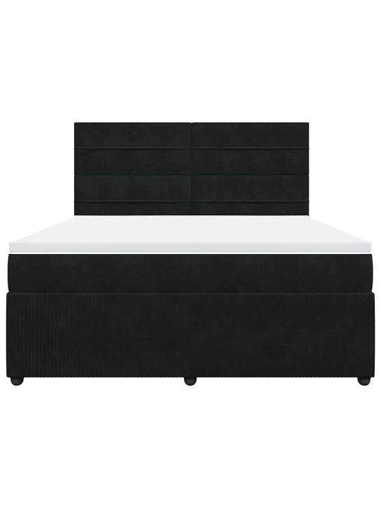 Box spring postel s matrací černá 180x200 cm samet