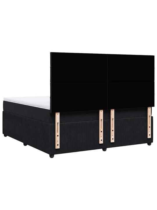 Box spring postel s matrací černá 180x200 cm samet