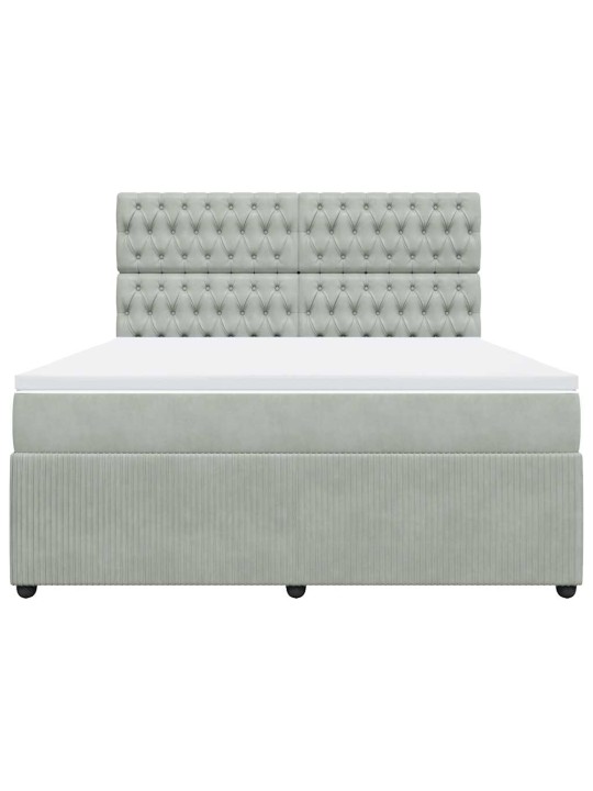 Box spring postel s matrací světle šedá 180x200 cm samet