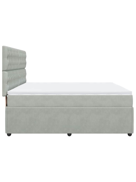 Box spring postel s matrací světle šedá 180x200 cm samet