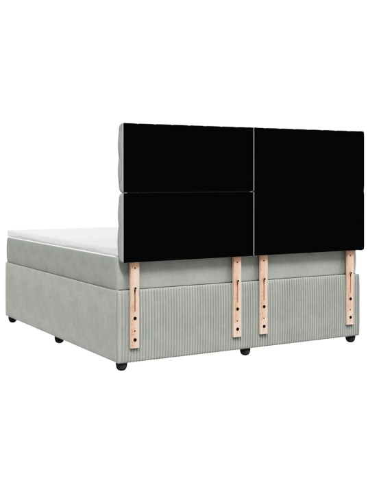 Box spring postel s matrací světle šedá 180x200 cm samet