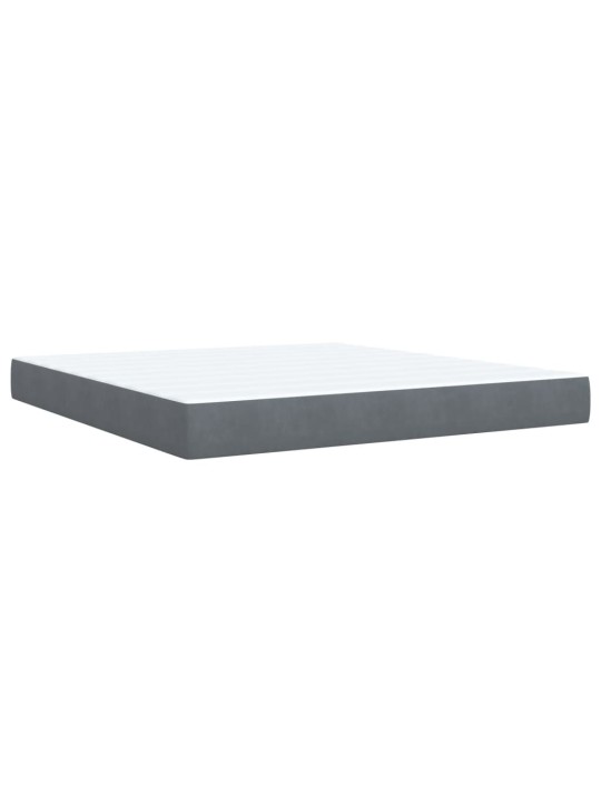 Box spring postel s matrací tmavě šedá 180x200 cm samet