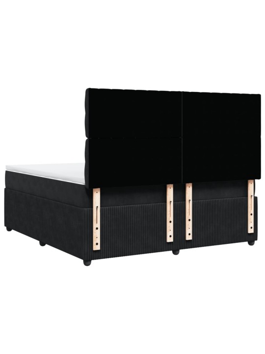 Box spring postel s matrací černá 180x200 cm samet