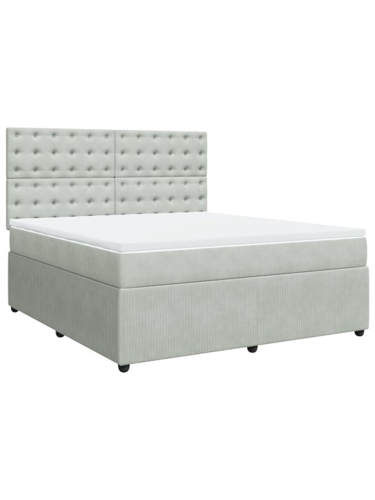 Box spring postel s matrací světle šedá 180x200 cm samet
