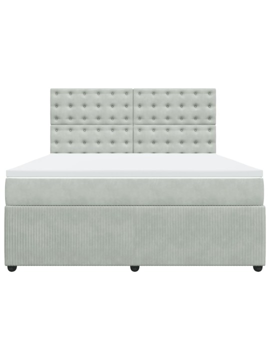 Box spring postel s matrací světle šedá 180x200 cm samet