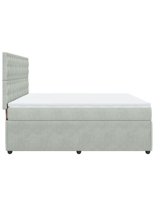 Box spring postel s matrací světle šedá 180x200 cm samet
