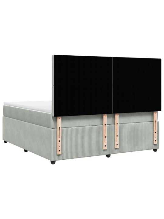 Box spring postel s matrací světle šedá 180x200 cm samet