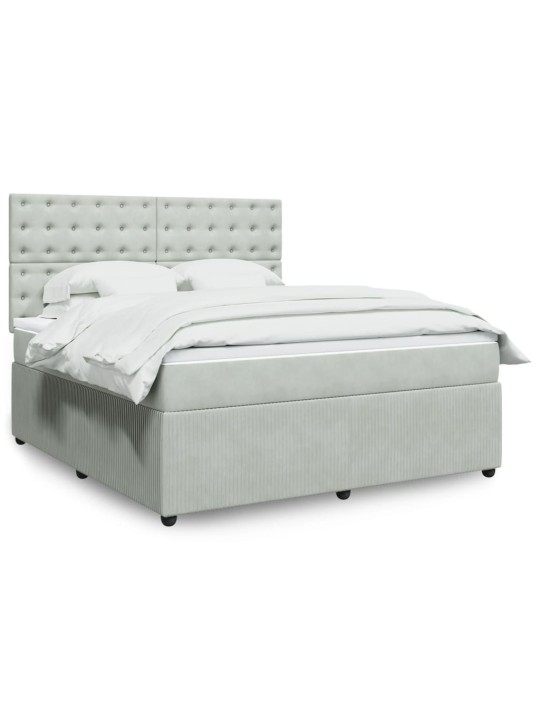 Box spring postel s matrací světle šedá 180x200 cm samet