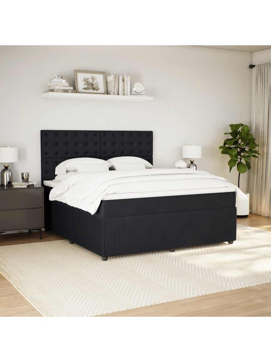 Box spring postel s matrací černá 180x200 cm samet