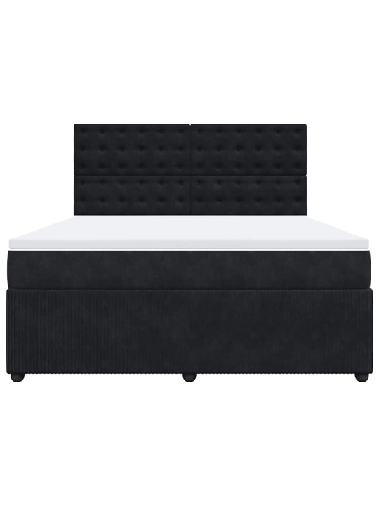 Box spring postel s matrací černá 180x200 cm samet