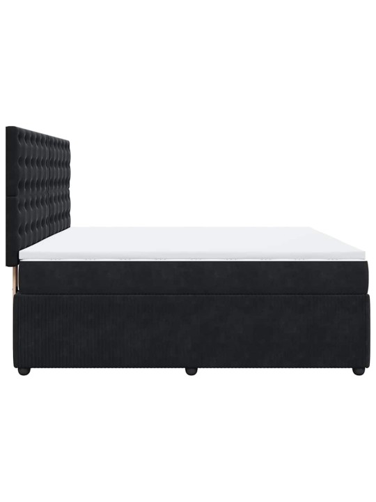 Box spring postel s matrací černá 180x200 cm samet