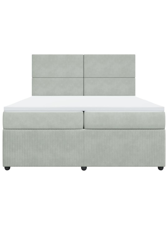 Box spring postel s matrací světle šedá 200x200 cm samet