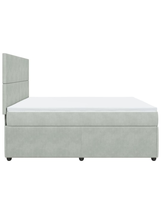 Box spring postel s matrací světle šedá 200x200 cm samet
