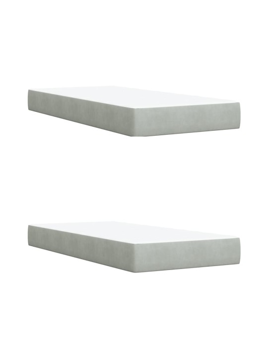 Box spring postel s matrací světle šedá 200x200 cm samet