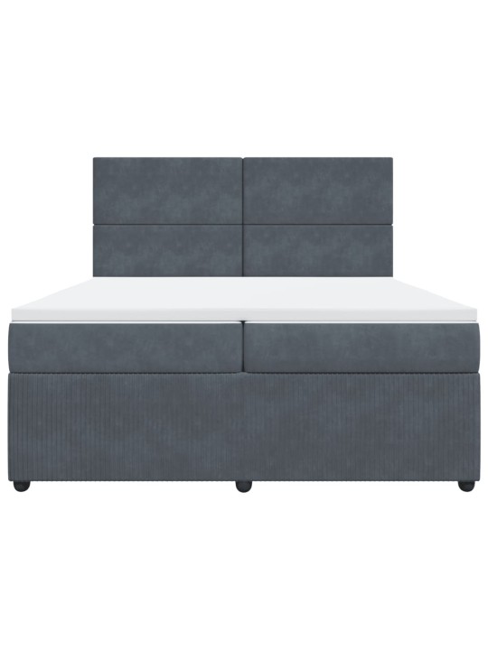 Box spring postel s matrací tmavě šedá 200x200 cm samet