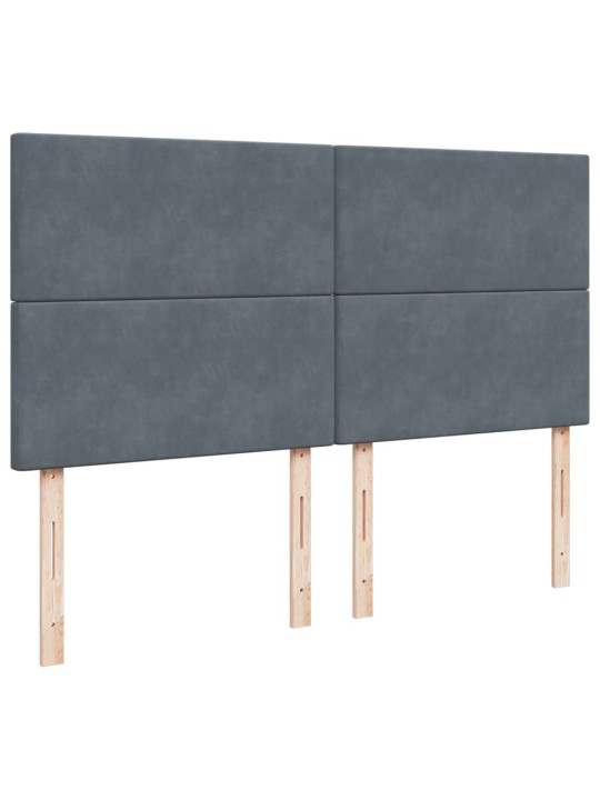 Box spring postel s matrací tmavě šedá 200x200 cm samet