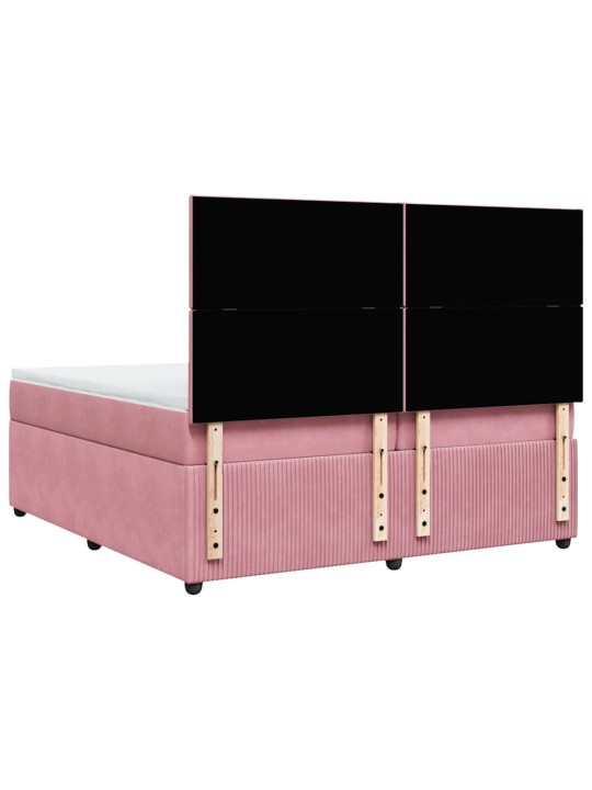 Box spring postel s matrací růžová 200x200 cm samet