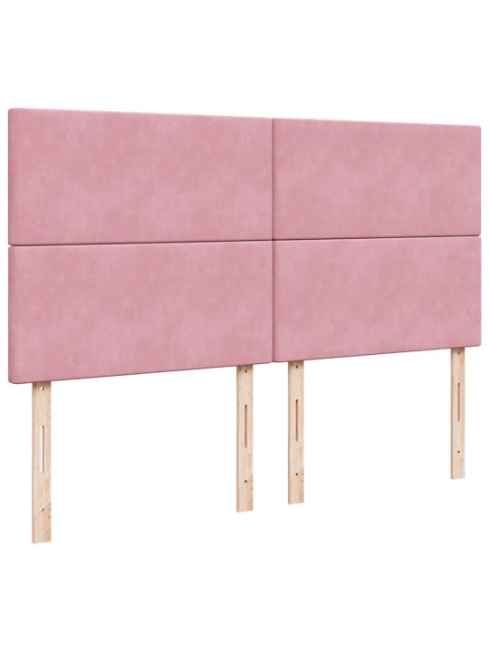 Box spring postel s matrací růžová 200x200 cm samet