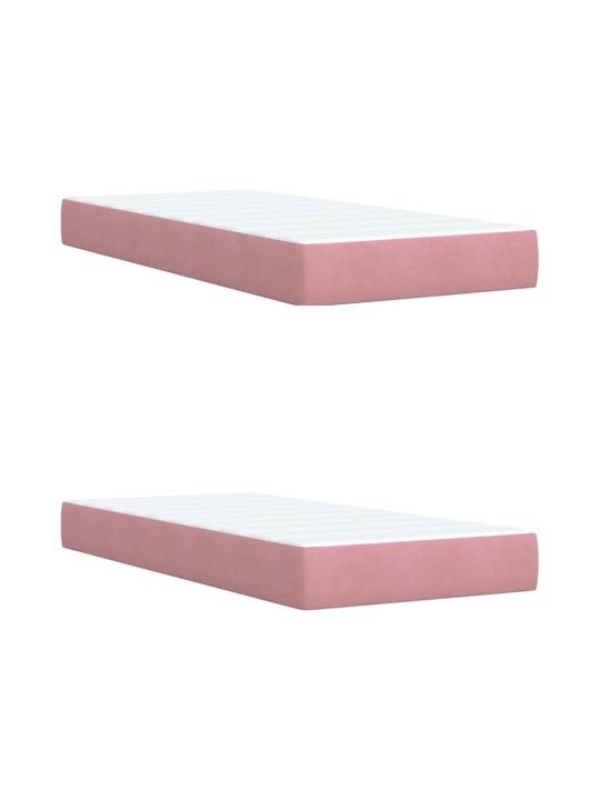 Box spring postel s matrací růžová 200x200 cm samet
