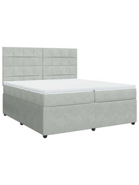 Box spring postel s matrací světle šedá 200x200 cm samet