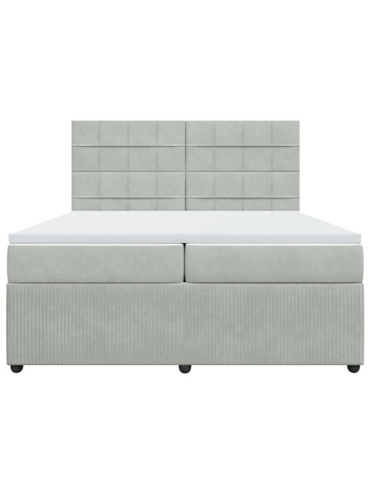Box spring postel s matrací světle šedá 200x200 cm samet