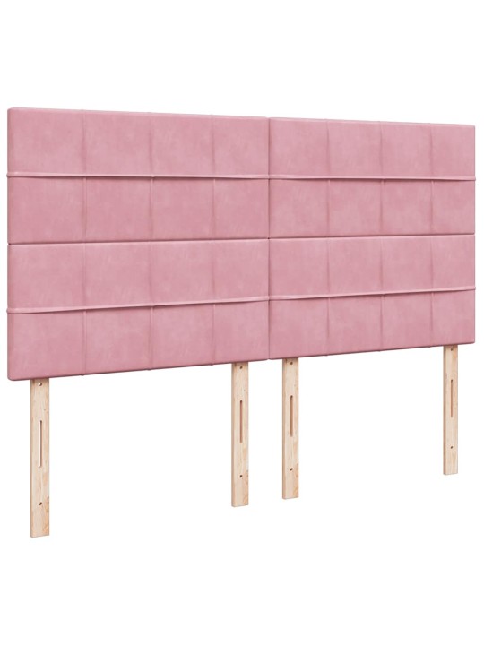 Box spring postel s matrací růžová 200x200 cm samet