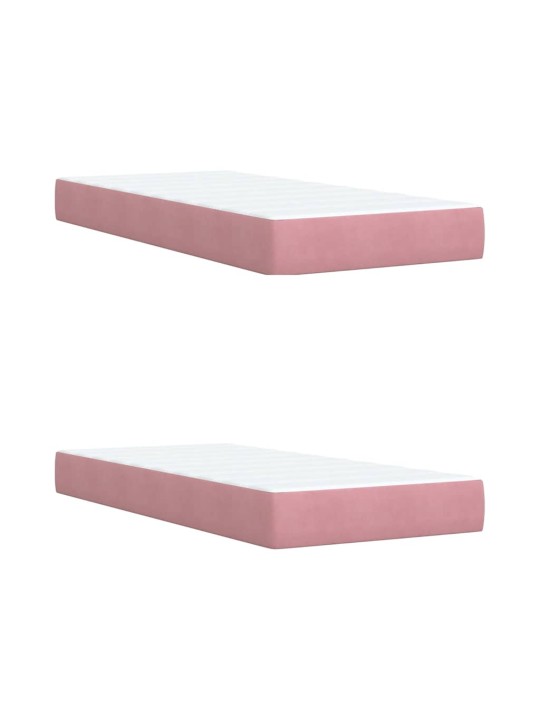 Box spring postel s matrací růžová 200x200 cm samet