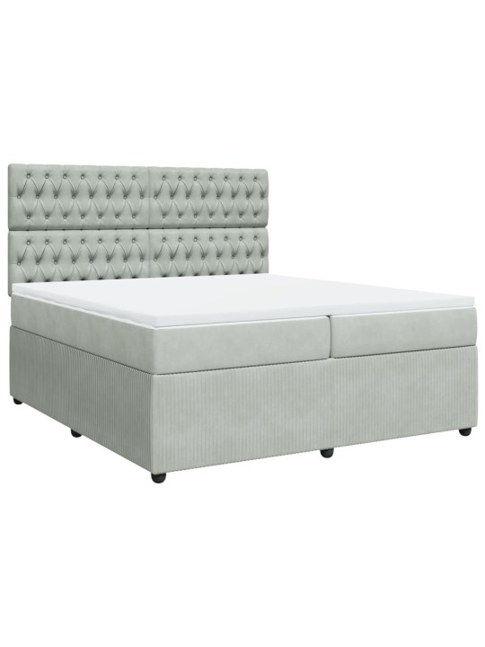 Box spring postel s matrací světle šedá 200x200 cm samet