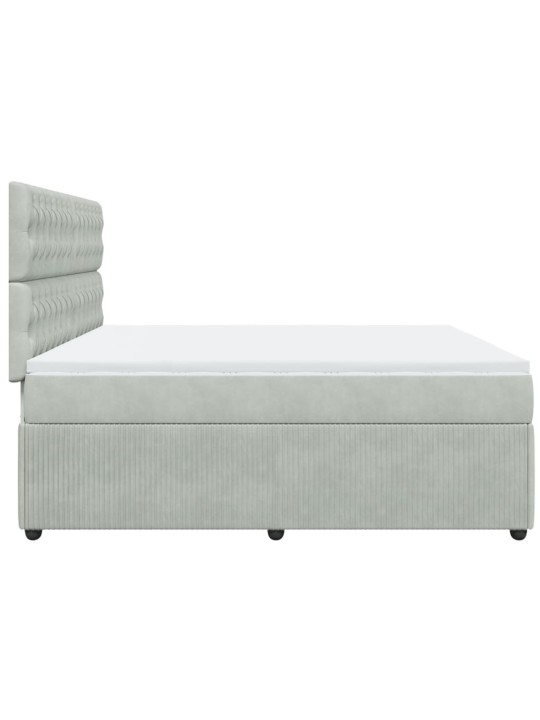 Box spring postel s matrací světle šedá 200x200 cm samet