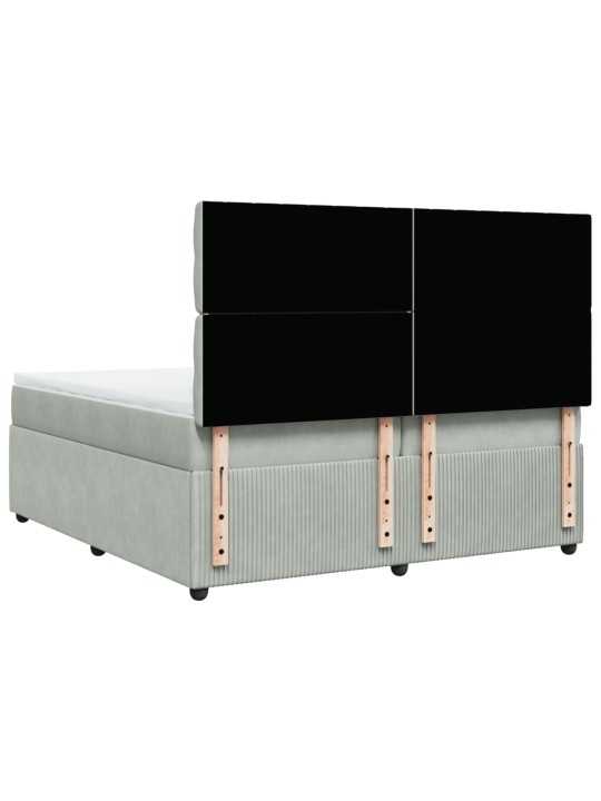 Box spring postel s matrací světle šedá 200x200 cm samet