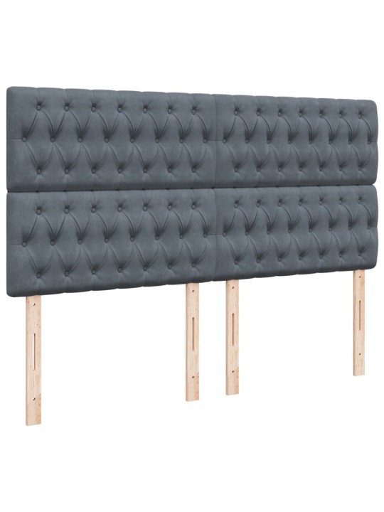Box spring postel s matrací tmavě šedá 200x200 cm samet